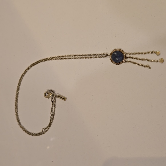 Sezane Necklace, Blue Stone Pendant With Drops - Picture 10 of 17